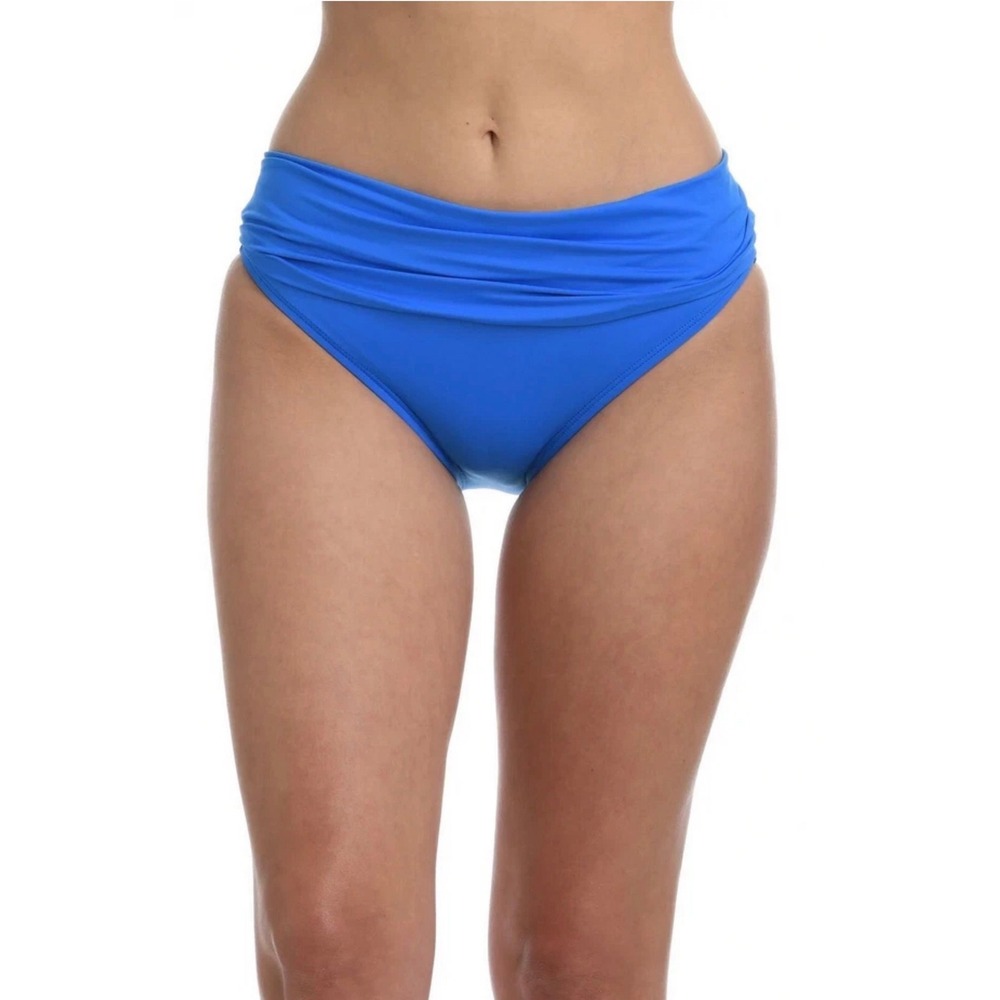 New La Blanca Island‎ Goddess Banded Hipster Swimsuit Bottom in Blue Size 12